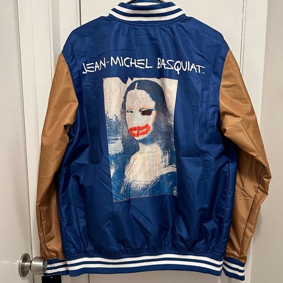 Members Only X Jean Michel Basquiat Varsity Bomber Jacket M Mona Lisa blue - Picture 4 of 10